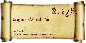 Ungor Ádám névjegykártya